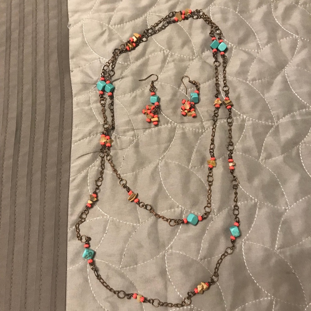 Earrings with necklace